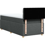  Krevet box spring s madracem tamnosivi za 1 osobu tkanine | shoptok.hr