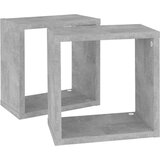 vidaXL Kockaste zidne police 2 kom siva boja betona 26 x 15 x 26 cm | shoptok.hr