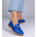 Gemre Blue moccasins with a gold ornament Feola | Shoptok.si