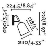 Faro 28258 - zidna lampa studio 1xE14/8W/230V bela/crna | Eponuda.com