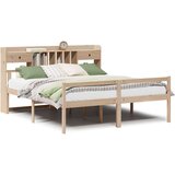  krevet s regalom za knjige bez madraca 180x200 cm od borovine - prirodna 180 x 200 cm | shoptok.hr