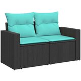  Vrtna garnitura - 7-dijelni set vrtnih sofa od poliratana s jastucima crni - Crna sa spremištem 1 | shoptok.hr
