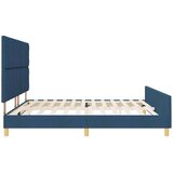  Krevetna konstrukcija s uzglavljem Plava 200 x 200 cm tkanina | Eponuda.ba