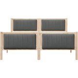  Okvir kreveta smeđe i tamnosivo 160 x 200 cm Masivna borovina | shoptok.hr