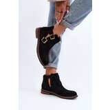 Boto Women's Flat Heel Ankle Boots with Straps Black Melviana | Shoptok.si