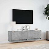 vidaXL Zidni TV ormarić s LED svjetlima boja betona 140x31x38 cm | shoptok.hr