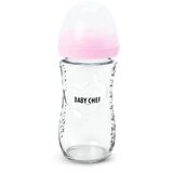 BABY CHEF flašica staklena 240ml, roze | Eponuda.ba