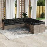 vidaXL 10-dijelni set vrtnih sofa poliratan s jastucima svijetlosivi | shoptok.hr