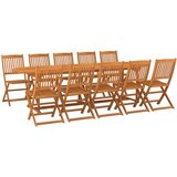  The Living Store Vrtna jedilna garnitura 11-delna 280x90x75cm trden akacijev les - Jedilna Garnitura, (21446017) | Shoptok.si
