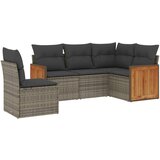 Maison Chic Seti vrtnega pohištva - Vrtna garnitura - Vrtni pohištvo set 5-delna z blazinami siv poli ratan, (21814084) | Shoptok.si