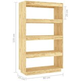 vidaXL Ormarić za knjige / sobna pregrada 80 x 35 x 135 cm od borovine | shoptok.hr
