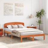  Krevetna konstrukcija s uzglavljem Vosak smeđa 120 x 190 cm | shoptok.hr