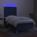Krevet box spring s madracem LED plavi 90x200 cm od tkanine | shoptok.hr