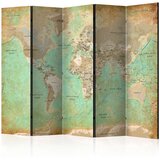  Paravan u 5 dijelova - Turquoise World Map [Room Dividers] 225x172 | shoptok.hr