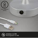 BRILO LED prigušiva punjiva stona lampa LED/3W/5V IP44 srebrna/bež | Eponuda.com