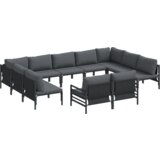 vidaXL Sjedeća garnitura za vrt 11 pcs Antracit Čelik | shoptok.hr