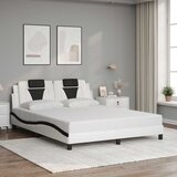  Okvir kreveta Viana bez madraca bijelo-crni 160x200 cm umjetna koža | shoptok.hr
