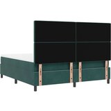 vidaXL Box Spring Postelja z Blazino Temno Zelena Super Kraljevska Žamet, (22052647) | Shoptok.si