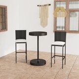  The Living Store Vrtna barska garnitura z blazinami 3-delna poli ratan črna - Vrtna Barska Garnitura, (21475894) | Shoptok.si