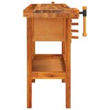 Radni stol s ladicama i škripcima 124x52x83 cm od drva bagrema | shoptok.hr