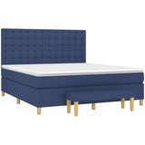  Krevet s oprugama i madracem plavi 160x200 cm od tkanine | shoptok.hr