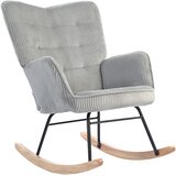 HOMCOM zibajoči stol vrvasta tkanina (100% poliester), bukov les 98G x 71Š x 101V cm Svetlo siva, (5000242930) | Shoptok.si