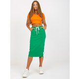Fashion Hunters Basic green sweatshirt midi skirt with RUE PARIS binding Cene
