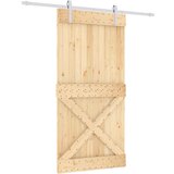 vidaXL Drsna vrata s kompletom vodil 100x210 cm trdna borovina, (20804492) | Shoptok.si