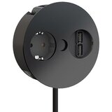 Bachmann BAC-TWIST vgradna vtičnica mat črna za kuh. pult 1x220V 2xUSB polnilec Cene