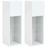 vidaXL TV ormarići s LED svjetlima 2 kom bijeli 30 5 x 30 x 90 cm | shoptok.hr