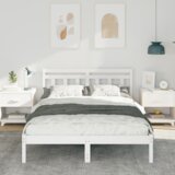 vidaXL krevetna konstrukcija bijelo 140 x 190 cm borova drva | shoptok.hr