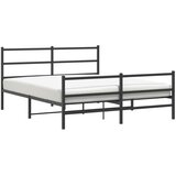 Metalni okvir kreveta s uzglavljem i podnožjem crni 160x200 cm | Eponuda.com