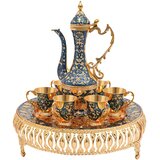 SupplySwap Set za čaj, čajnik in šest skodelic, evropska zasnova, TEMNO MODRA, osemdelni set, (5000179080) | Shoptok.si