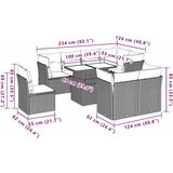  9-dijelni set vrtnih sofa s jastucima crni od poliratana Crna 100 x 55 x 73 cm | Shoptok.si
