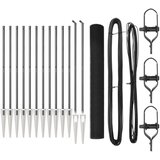 vidaXL Siva varjena žična ograja s 13 klinastimi sidri 1.4x25 m | Shoptok.si