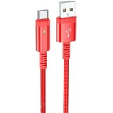  USB kabal BOROFONE BU38 Leader intelligent power-off charging data cable Type-C red 1,2m, 3A | Eponuda.ba