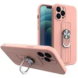 Etui silikonska maska ​​Ring Case za Samsung Galaxy S21 FE pink