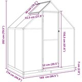  Staklenik s okvirom antracit 169 x 114 x 202 cm aluminijski | shoptok.hr