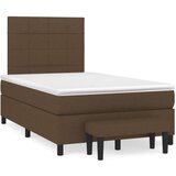  Box spring postelja z vzmetnico temno rjav 120x200 cm blago, (20899045) | Shoptok.si