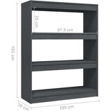 vidaXL knjižna omara za razdelitev prostora siva 100x30x103 cm | Shoptok.si