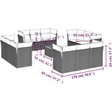 vidaXL 13-dijelni set vrtnih sofa s jastucima poliratan crni | shoptok.hr