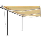 vidaXL Ročno zložljiva tenda z LED lučkami 6x3 m rumena in bela Cene