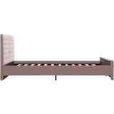 vidaXL Posteljni okvir roza blago 160x200 cm | Shoptok.si