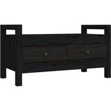  Klupa za hodnik Crna 80x40x43 cm od masivne borovine | shoptok.hr