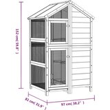 vidaXL Ptičja hišica rjava 97x81x152 cm trdna borovina | Shoptok.si