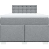 vidaXL Box spring postelja z vzmetnico svetlo siva 120x200 cm blago | Shoptok.si