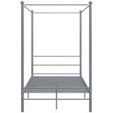  Posteljni okvir z ogrodjem za baldahin siv kovinski 140x200 cm, (20606242) | Shoptok.si