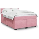 vidaXL Box spring postelja z vzmetnico roza 160x200 cm žamet | Shoptok.si