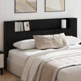 vidaXL Posteljna glava Črni hrast 180 x 17 x 104.5 cm Konstruiran les u