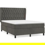 The Living Store Box spring postelja z vzmetnico temno siva 140x200 cm žamet - Box Spring Postelja, (21489294) | Shoptok.si